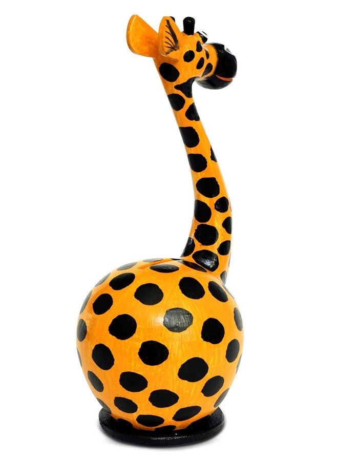 G6 Collection 15" Unique Handmade Wooden Giraffe Cute Coin Piggy Bank Statue Figurine Handcrafted Wood Hand Carved Decorative Keepsake Saving Money Adorable Kids Room Decor Gift Bank (Girrafe) - Image 4